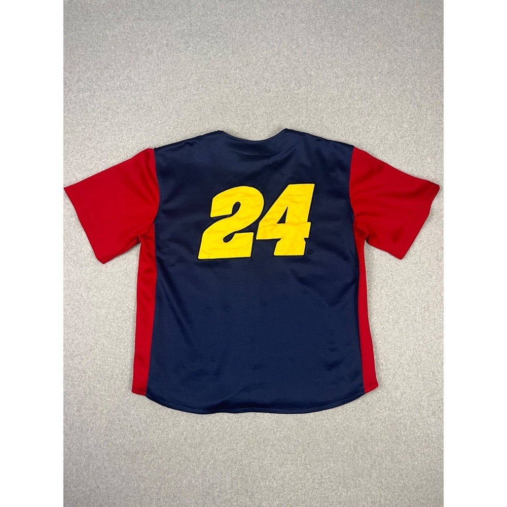 Vintage Jeff Gordon Baseball Jersey Mens XL Blue Red Hendrick Motorsports